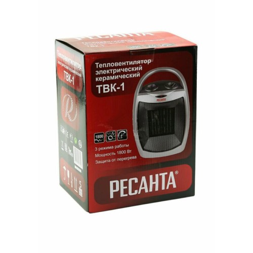 Тепловентилятор Ресанта ТВК-1 [67/2/3] { керамический, вентилятор/900/1800 Вт, защита от перегрева }